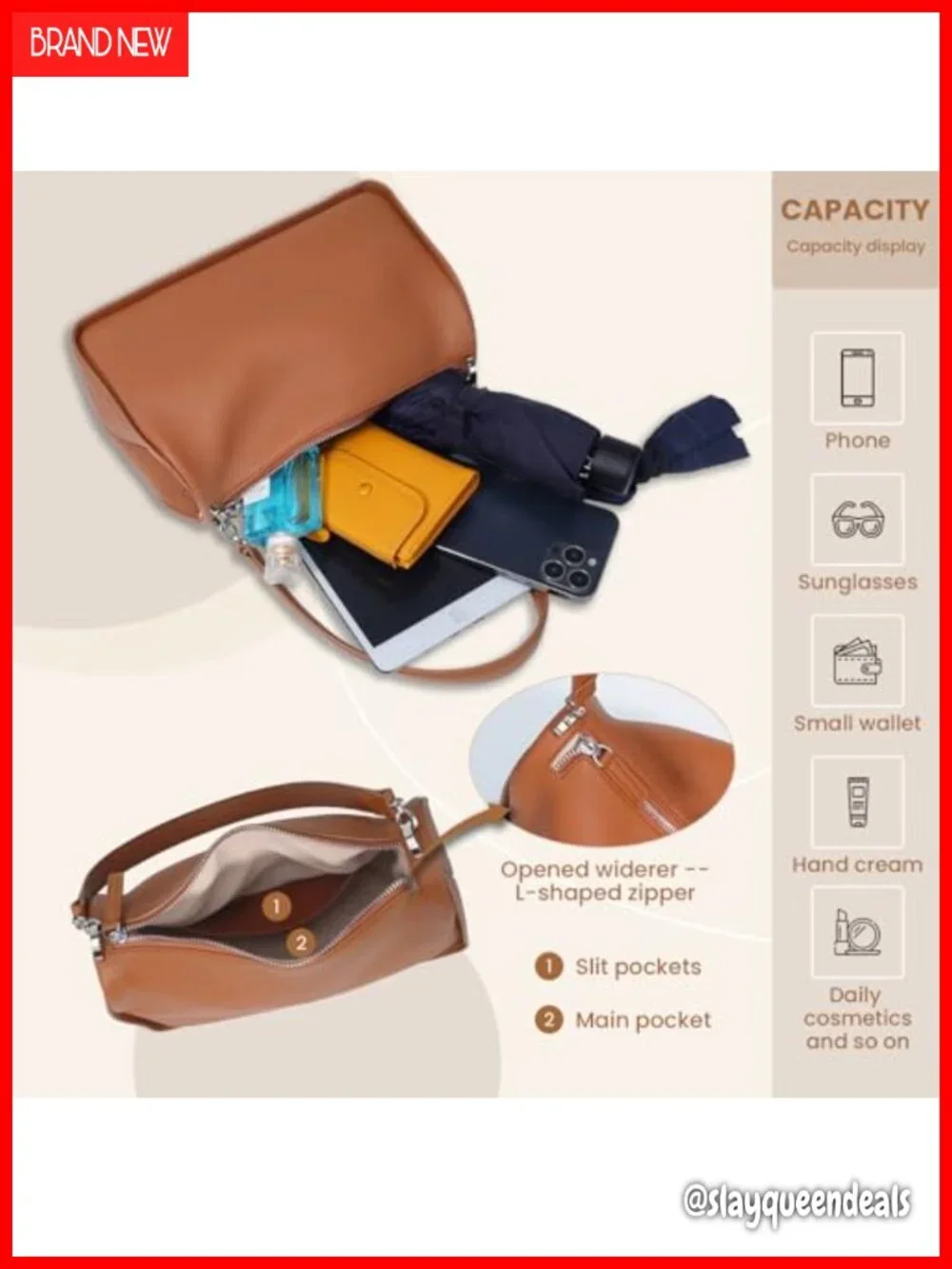 Genuine Leather Hobo Bag for Women Shoulder Crossbody Purse